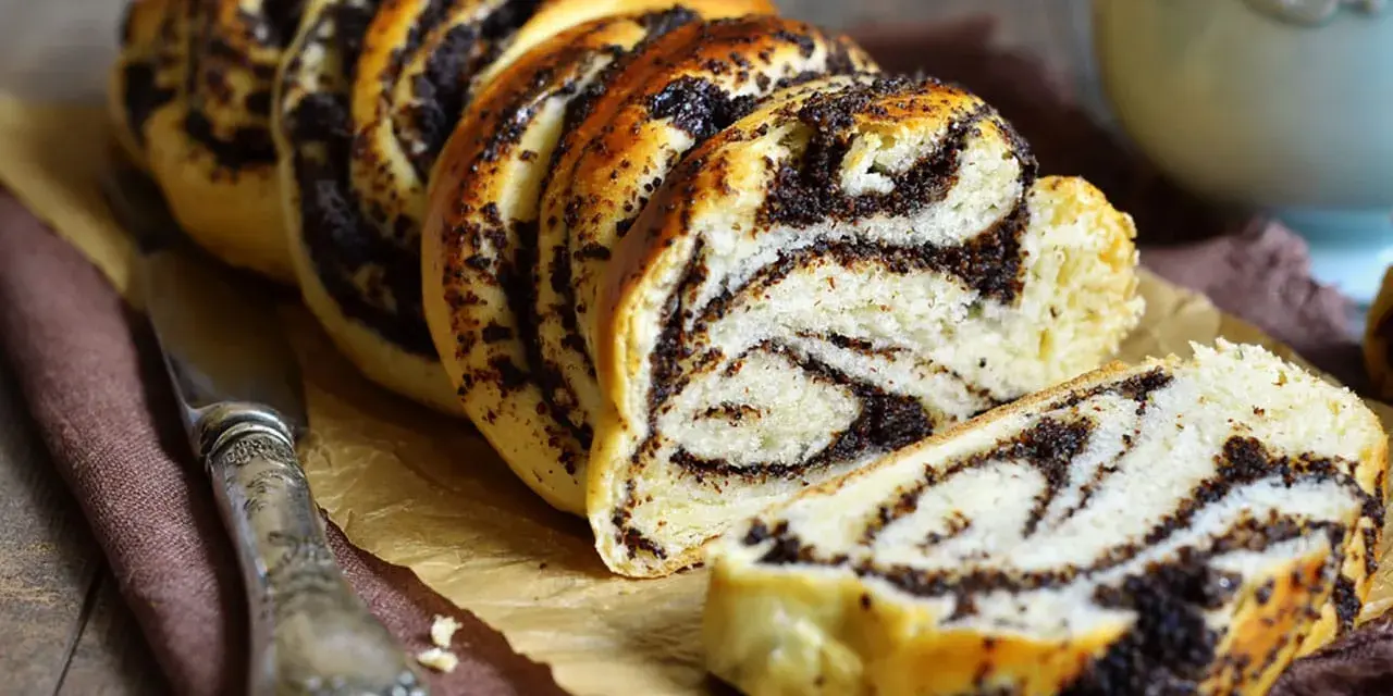 Ein köstlicher Mohnzopf, frisch gebacken. Dieses Mohnzopf Rezept ist ein Genuss für jeden Kaffeetisch.