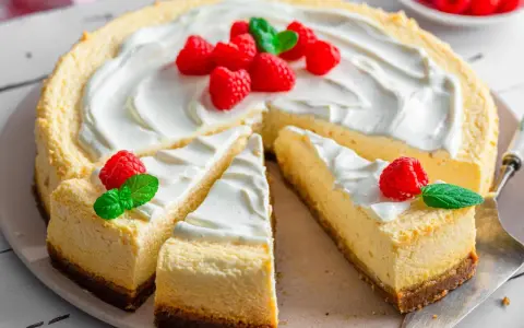 Ein köstliches Cheesecake-Rezept mit frischen Himbeeren und Minze. Cremig, saftig und perfekt für jeden Anlass.